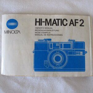 vintage Minolta Hi-Matic AF2 Camera Owners Manual
